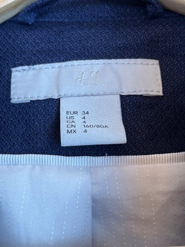Námořní sako H&M 55 % len 45 % bavlna