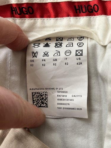 Pánské kalhoty Hugo Boss 97 % bavlna