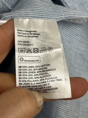 Pánská košile H&M 55 % len 45 % bavlna