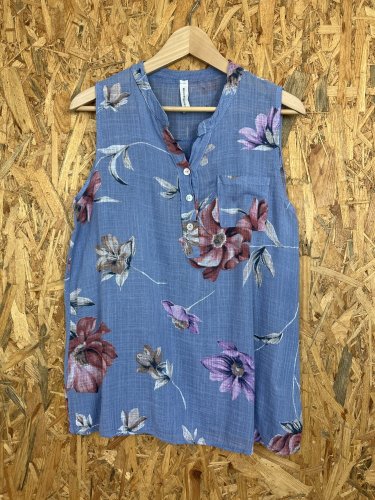 Přírodní top New Collection s podílem bavlny a lnu