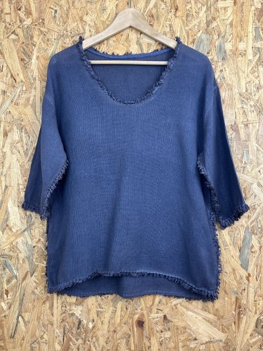 Přírodní tunika Made in Italy 50 % len 50 % bavlna