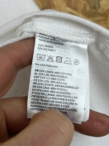 Přírodní košile H&M 52 % len 48 % bavlna