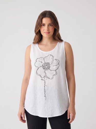 Lněný top Made in Italy 50 % bavlna 50 % len