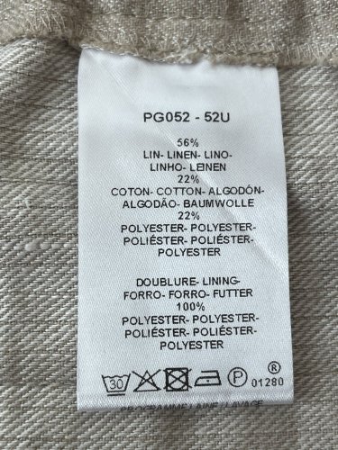 Lněné kalhoty Caroll 56 % len 22 % bavlna