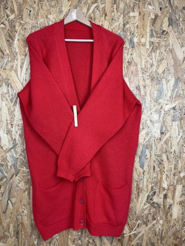 Prodloužený kardigan Made in Germany 85 % vlna