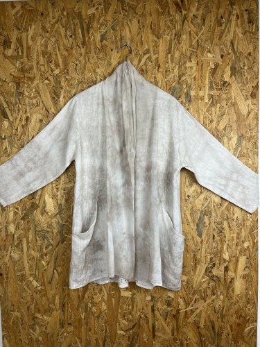 Lněný kardigan Made in Italy 100 % len