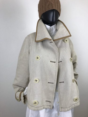 Luxusní lněný kabátek Max&Co. 100 % len a doplňky 100 % kůže