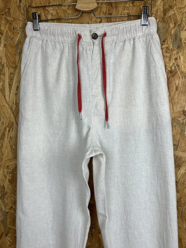 Přírodní kalhoty H&M 52 % len 48 % bavlna