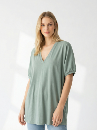 Prodloužená tunika ZARA s podílem bavlny a viskozy