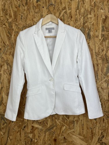 Přírodní sako H&M 48 % len 52 % bavlna