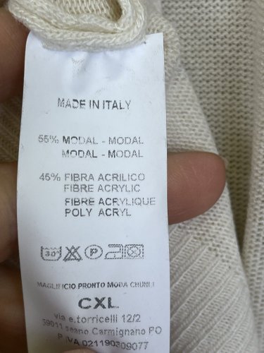 Smetanový kardigan Made in Italy 58 % modal