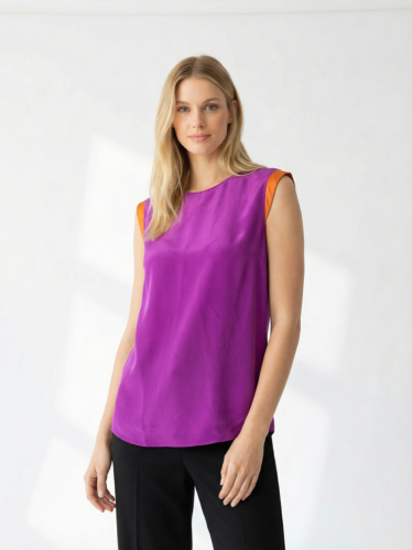 Hedvábný top Made in Romania 100 % hedvábí