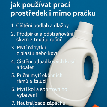 7 chytrých způsobů, jak používat prací prostředek i mimo pračku: Šetřete, čistěte a voňte chytře!
