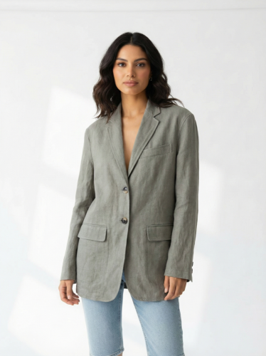 Prodloužené sako ZARA 55 % len 45 % bavlna