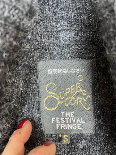 Oversize kardigan Superdry 15 % vlna 5 % alpaka