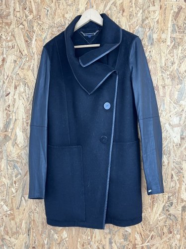 Nadčasový kabát Tommy Hilfiger 50 % vlna a 100 % kůže