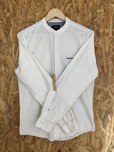 Přírodní košile PULL&BEAR 86 % bavlna 14 % len