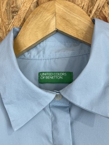 Bavlněná košile Benetton s podílem bavlny a elastanu