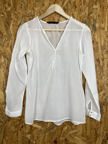 Přírodní tunika ZARA s podílem bavlny a lnu