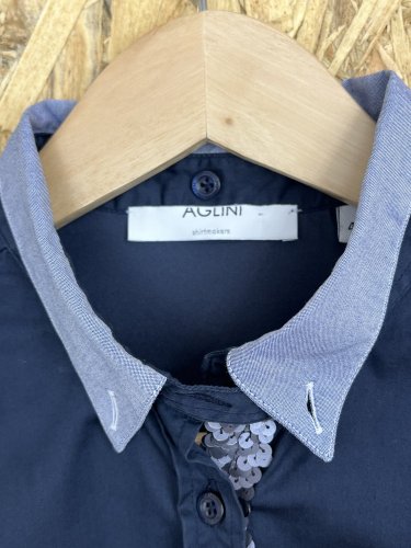 Námořní košile Aglini s podílem bavlny a hedvábí