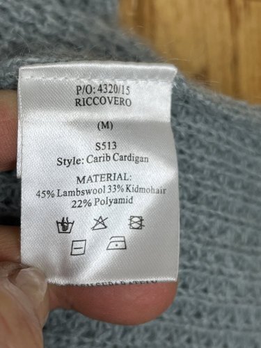 Prodloužený kardigan Riccovero 45 % vlna 33 % kid mohér