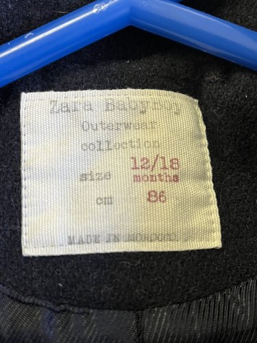 Dětský vlněný kabát ZARA 45 % vlna