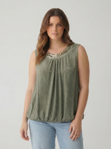Prodloužený top Made in Italy 100 % viskoza
