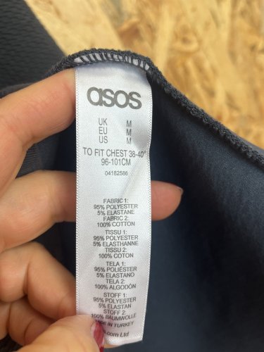 Prodloužená mikina ASOS 95 % polyester