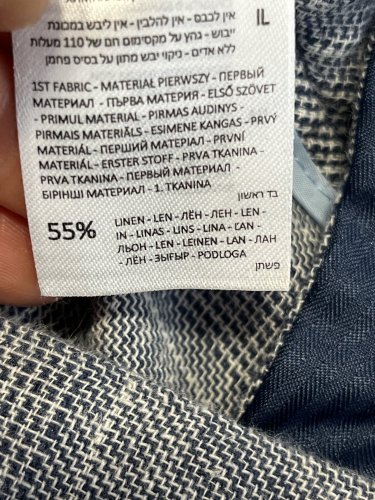 Přírodní kalhoty Reserved 55 % len 45 % bavlna