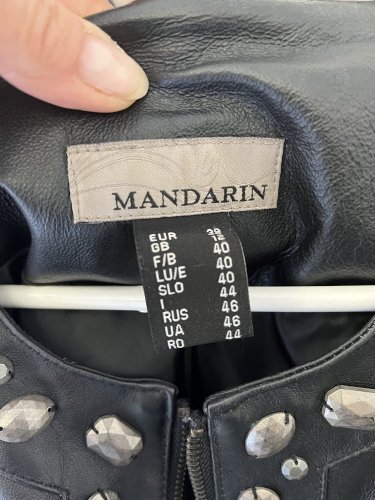 Prodloužený celokožený kabát Mandarin