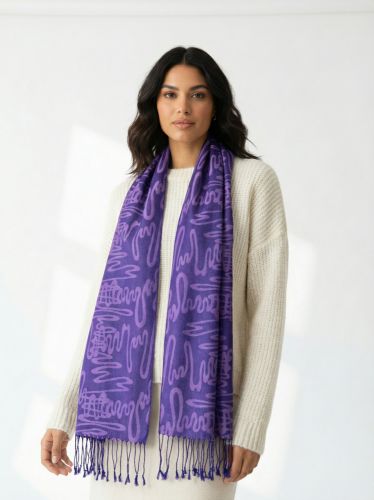 Maxi šál Made in Germany 50 % vlna 50 % hedvábí