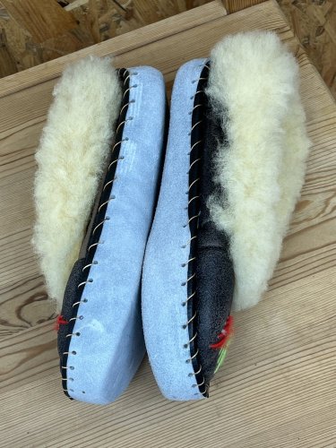 Kožené papuče Handmade 100 % kůže a 100 % beran