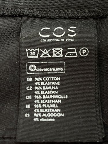 Kalhoty COS 96 % bavlna
