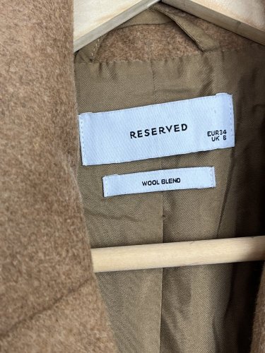 Vlněný kabát Reserved 20 % vlna