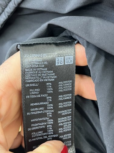 Pánská prošívaná bunda Uniqlo 89 % polyester 11 % polyamid