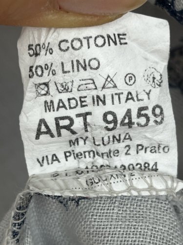 Oversize tunika Made in Italy 50 % bavlna 50 % len