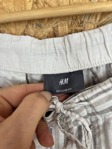 Pánské kalhoty H&M 54 % len 46 % bavlna