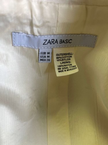 Luxusní přírodní komplet sako + kraťasy ZARA 90 % bavlna 10 % viskoza