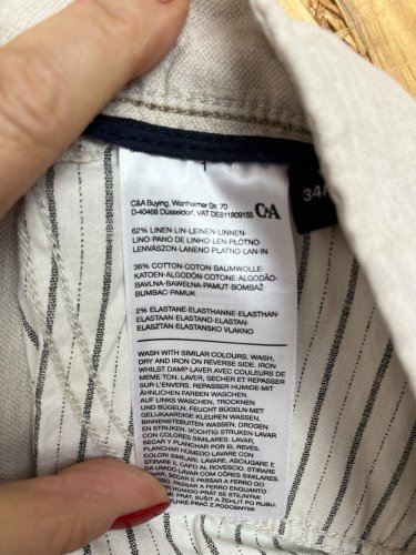Pánské kalhoty C&A 62 % len 36 % bavlna
