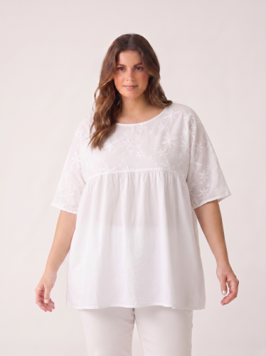 Vyšívaná tunika Made in Italy s podílem bavlny