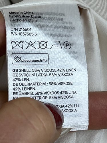 Lněné sako H&M 58 % viskoza 42 % len