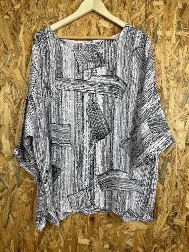 Oversize tunika Made in Italy 100 % len