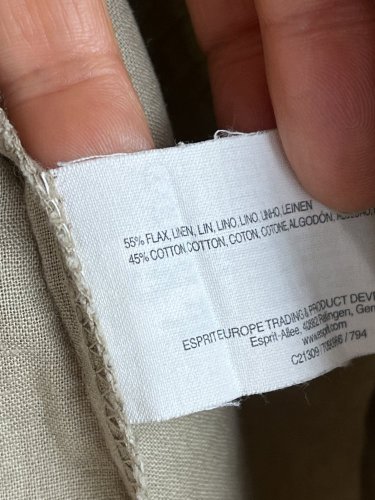 Přírodní košile Esprit 55 % len 45 % bavlna