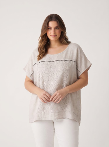 Oversize tunika Made in Italy 100 % len