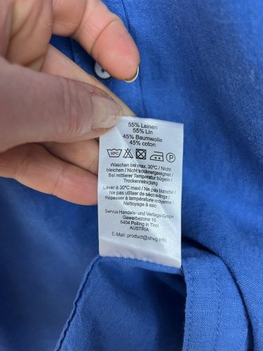 Přírodní košile Henson&Henson 55 % len 45 % bavlna