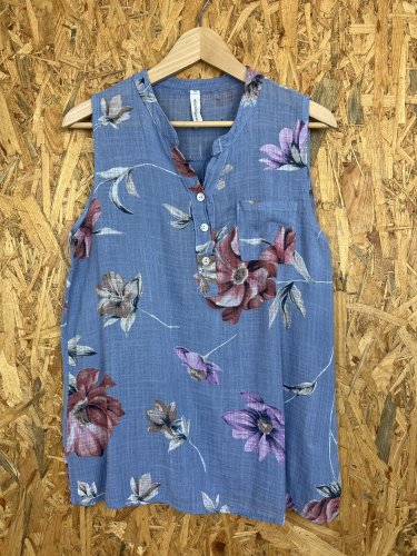 Přírodní top New Collection s podílem bavlny a lnu