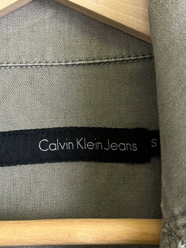 Přírodní sako Calvin Klein Jeans s podílem bavlny a lnu
