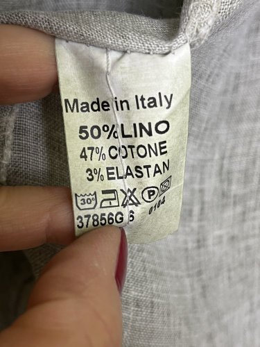 Přírodní sako Made in Italy 50 % len 47 % bavlna