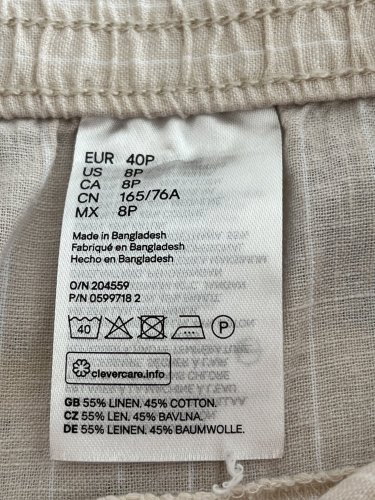 Přírodní kraťasy H&M 55 % len 45 % bavlna