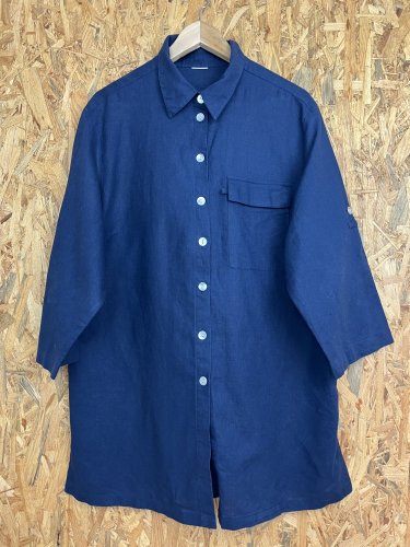 Oversize námořní košile Made in Italy s podílem lnu a bavlny